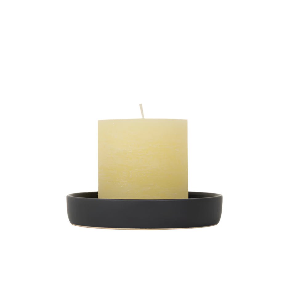 Candle Plate, Charcoal, Small
