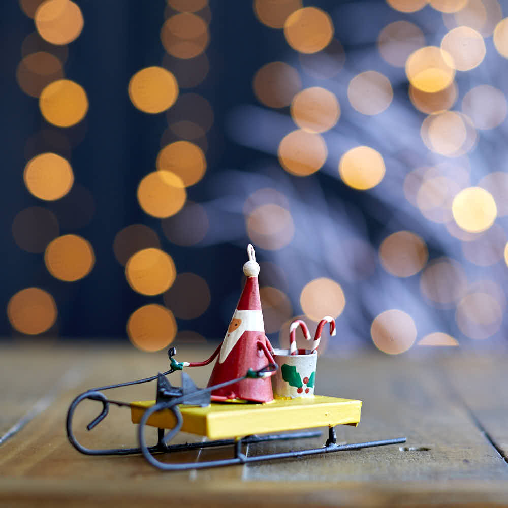 Candy Cane Santa on Sledge