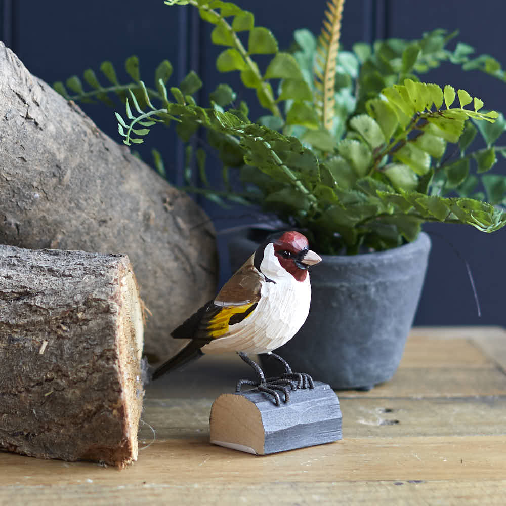 Carved Wooden Goldfinch - Angela Reed -