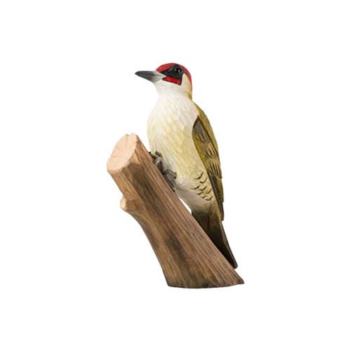 Carved Wooden Green Woodpecker