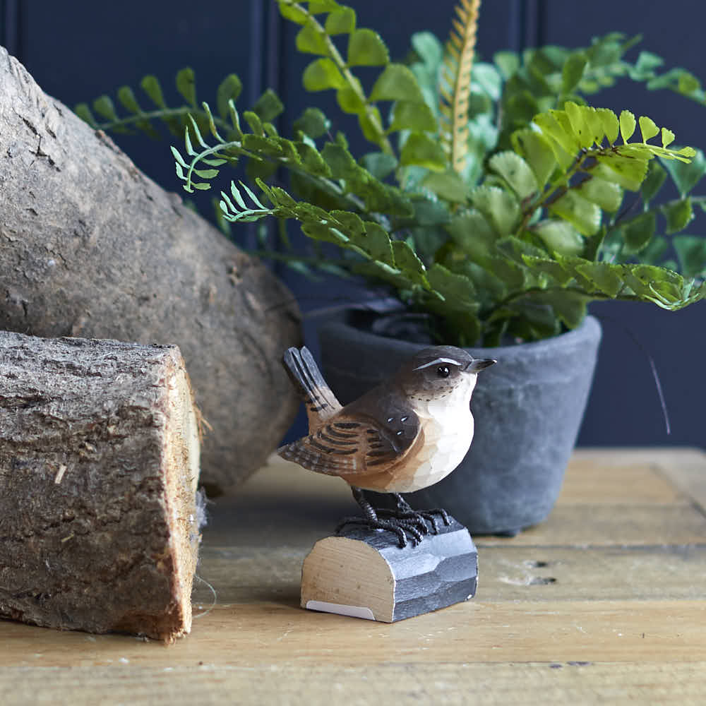 Carved Wooden Wren - Angela Reed -