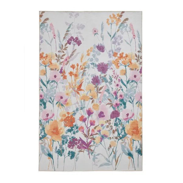 Catherine Lansfield Country Floral Rug, Yellow 61 x 170cm,76 x 150cm,76 x 230cm,122 x 170cm,152 x 230cm