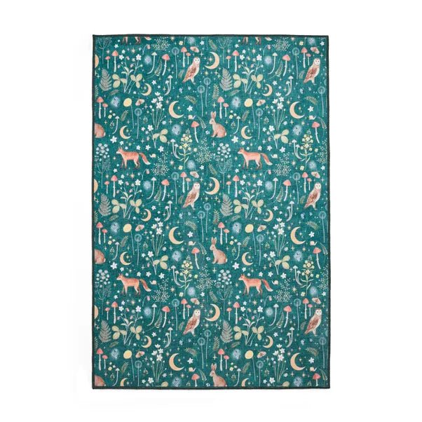 Catherine Lansfield Twilight Animals Rug, Green 61 x 170cm,76 x 150cm,76 x 230cm,122 x 170cm,152 x 230cm
