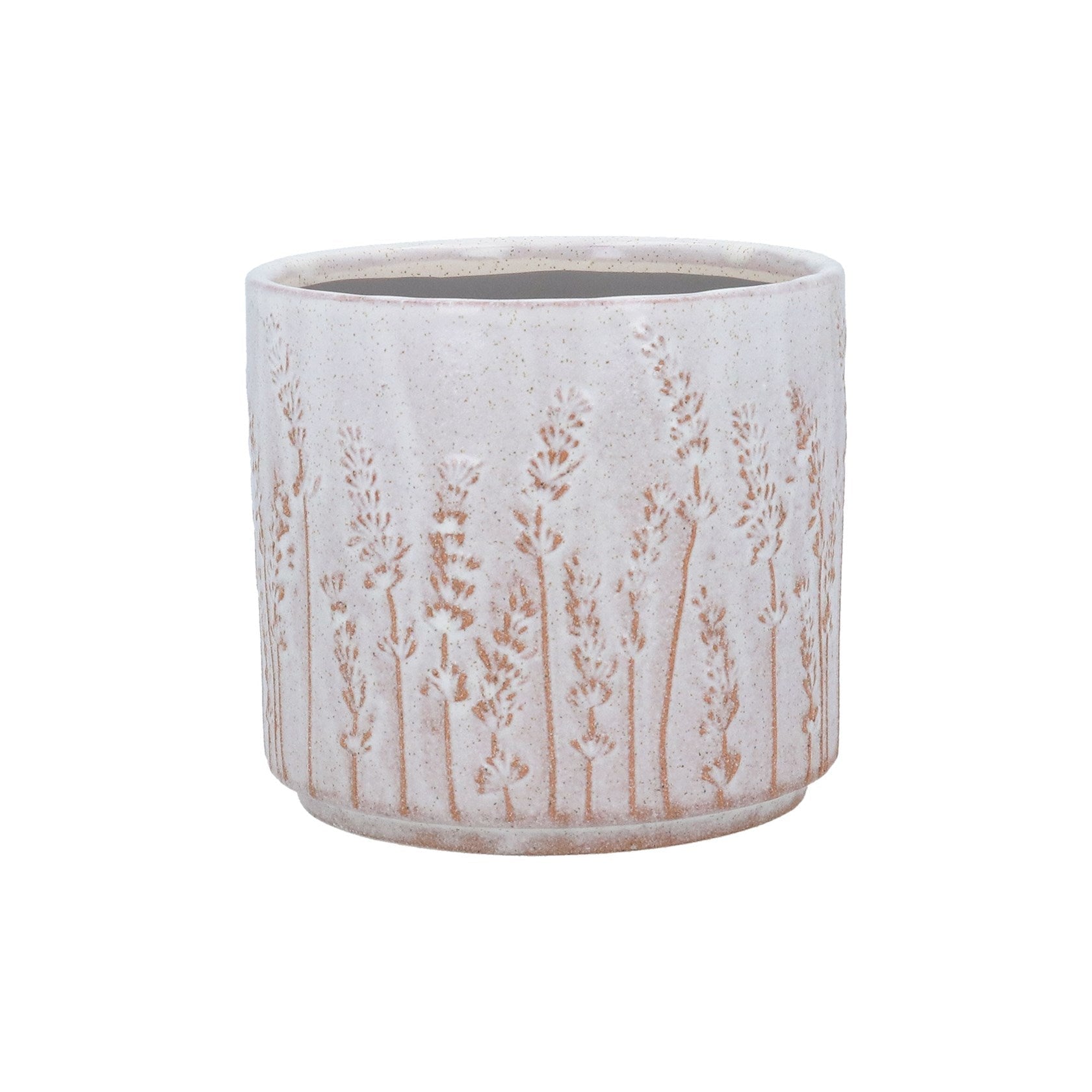 Ceramic Plant Pot, White Rustic Lavender Extra Large,Large,Small