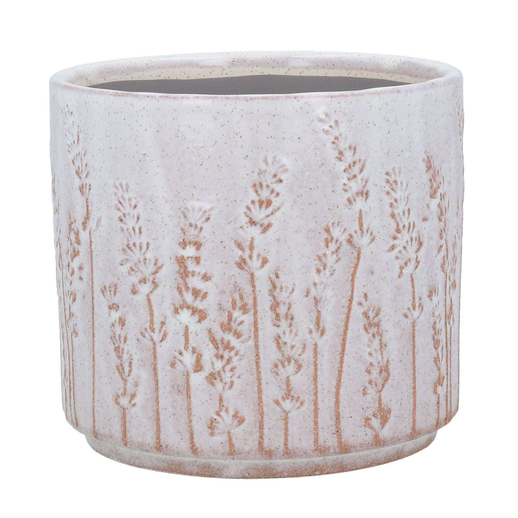 Ceramic Plant Pot, White Rustic Lavender Extra Large,Large,Small