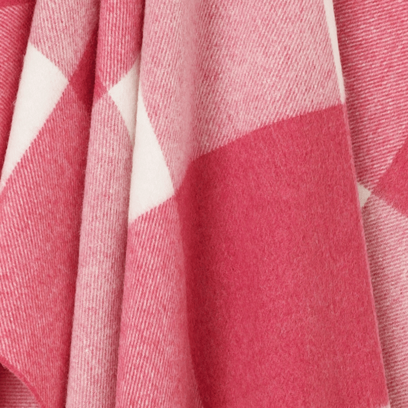 Cerise Block Check Throw by Bronte