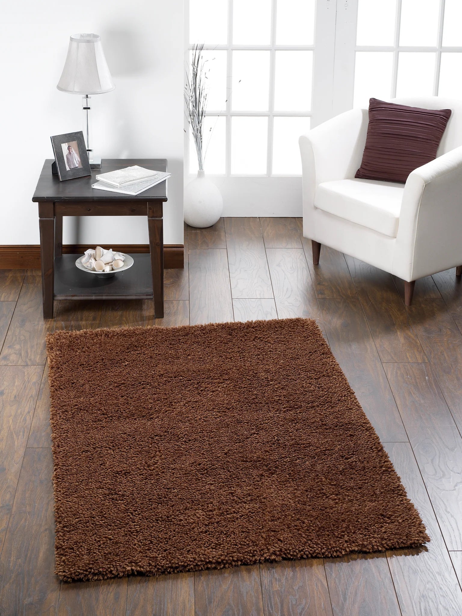 Chicago Shaggy Rug, Chocolate 110 x 160cm,133cm Circle,140 x 200cm,160 x 230cm,200 x 290cm,67 x 200cm,90 x 150cm
