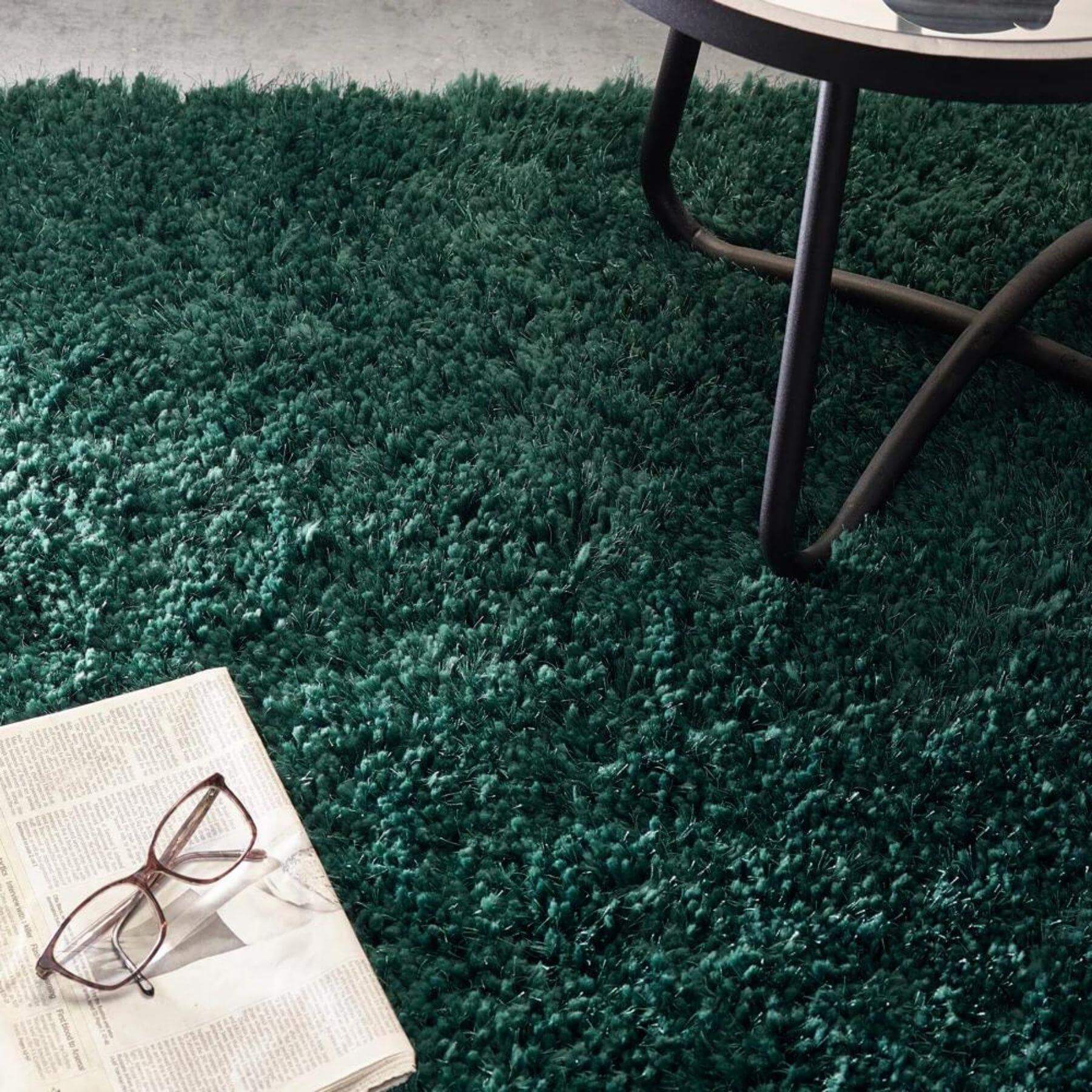 Chicago Shaggy Rug, Forest Green 110 x 160cm,133cm Circle,140 x 200cm,160 x 230cm,200 x 290cm,67 x 200cm,90 x 150cm