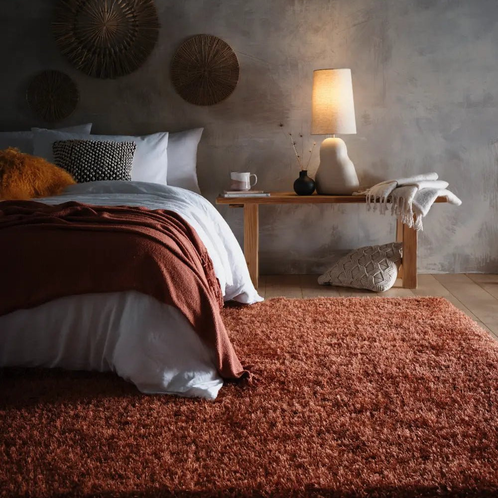 Chicago Shaggy Rug, Rust 110 x 160cm,133cm Circle,140 x 200cm,160 x 230cm,200 x 290cm,67 x 200cm,90 x 150cm