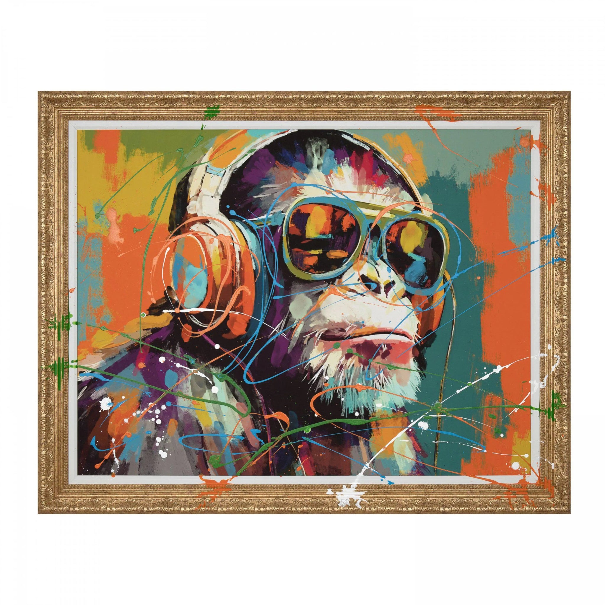 Chillin' Chimp Framed Canvas