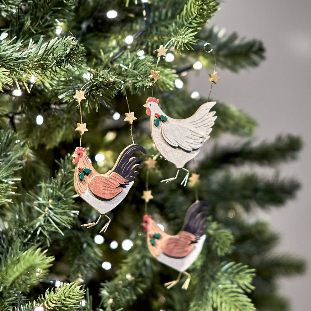 Christmas Chicken Hanging Decoration - Angela Reed - Christmas Decorations
