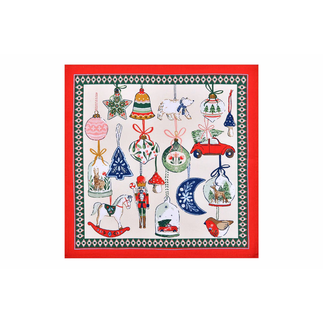 Christmas Ornaments Cotton Napkins, 2 Pack