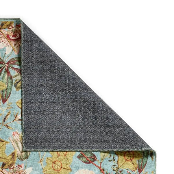 Clarke & Clarke Passiflora Washable, Mineral 76 x 150cm,120 x 170cm,152 x 230,185 x 290cm,61 x 230cm runner
