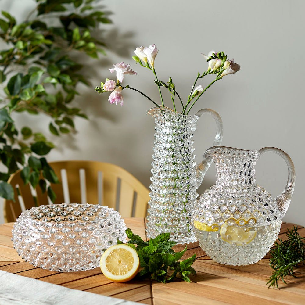 Clear Tall Hobnail Jug