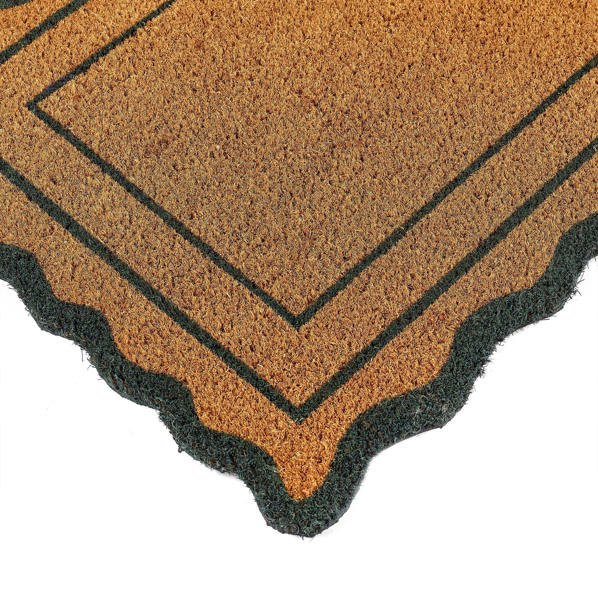 Coir Green Scallop Door Mat