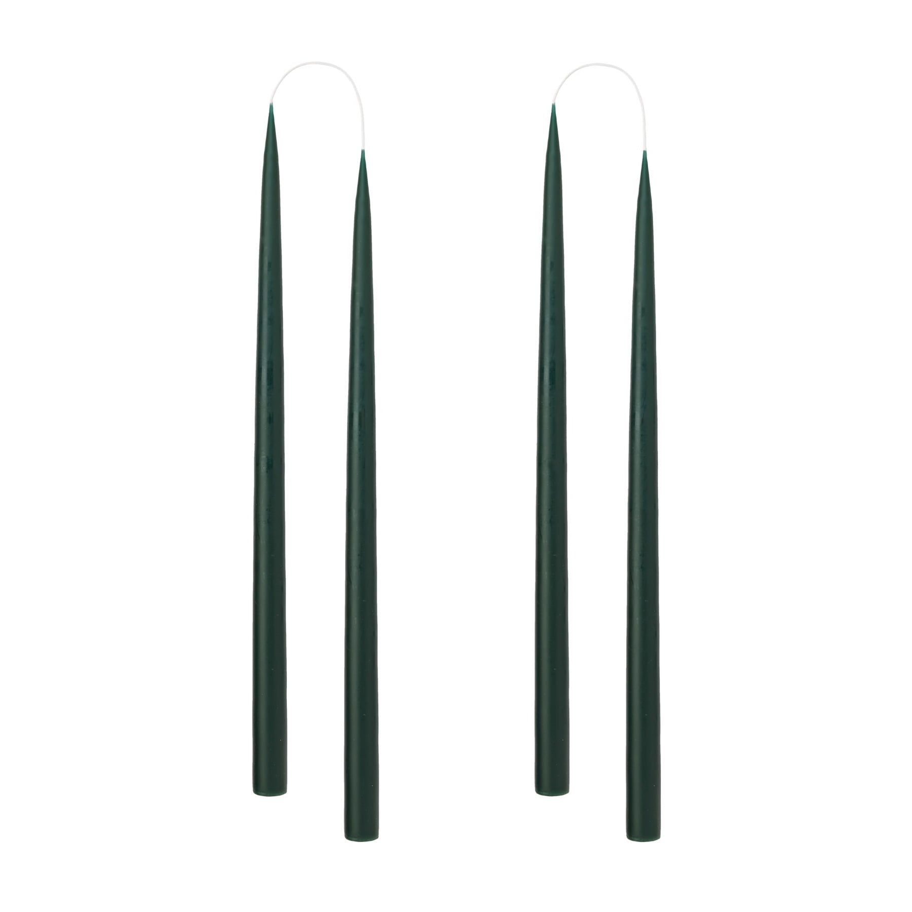 Colourful 35cm Taper Candles - 4 per gift boxa Forest Green