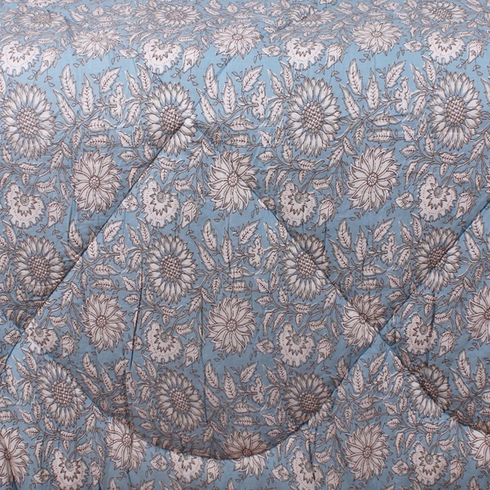 Cornflower Blue Double Quilted Throw - Angela Reed -