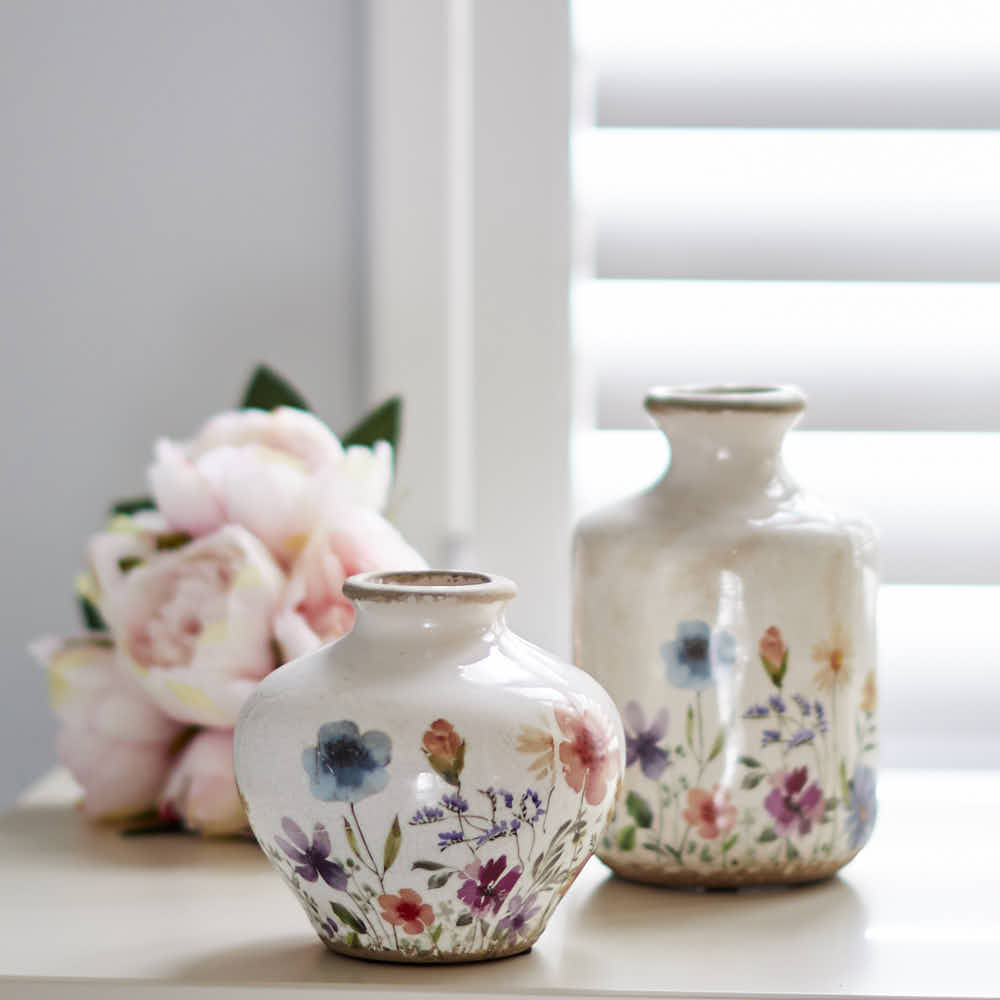 Cottage Garden Bottle Vase - Angela Reed -