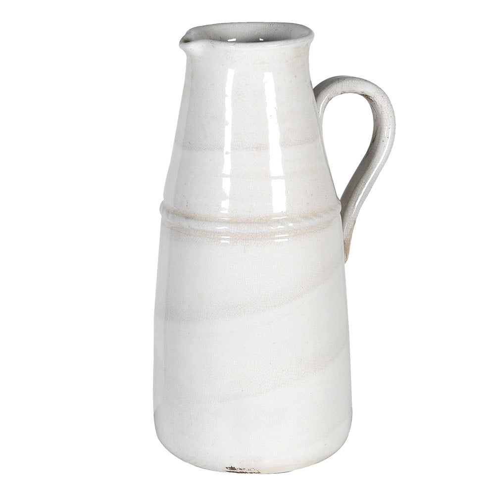 Cream Distressed Ceramic Jug