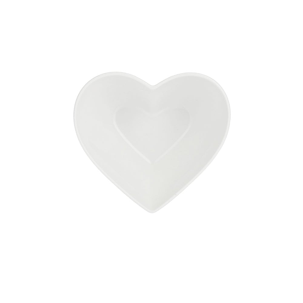 Cupido White Porcelain Heart Bowl Medium