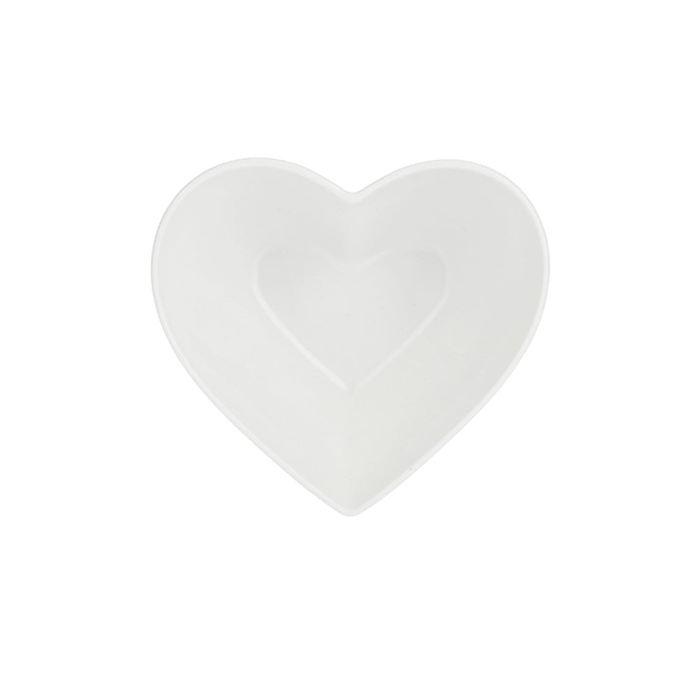 Cupido White Porcelain Heart Bowl Large