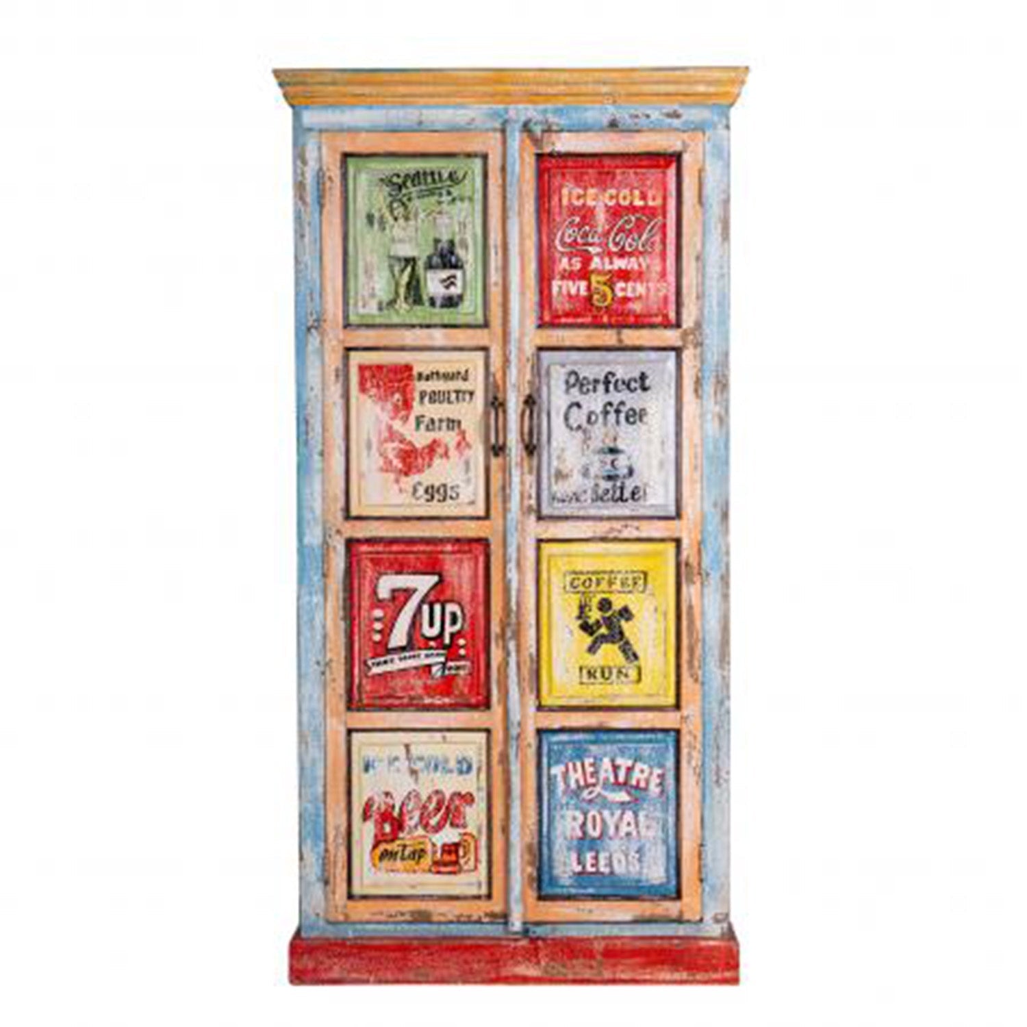 Curated - Vintage Style Hand Painted Tall Cupboard