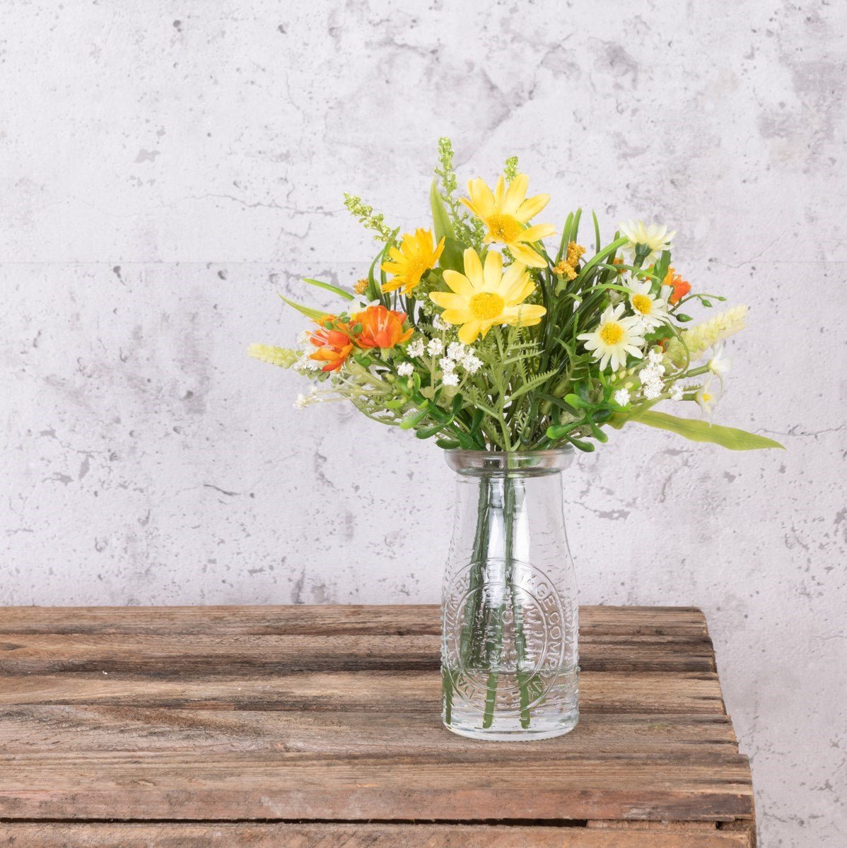 Daisy and Blossom in a Milk Bottle, Yellow