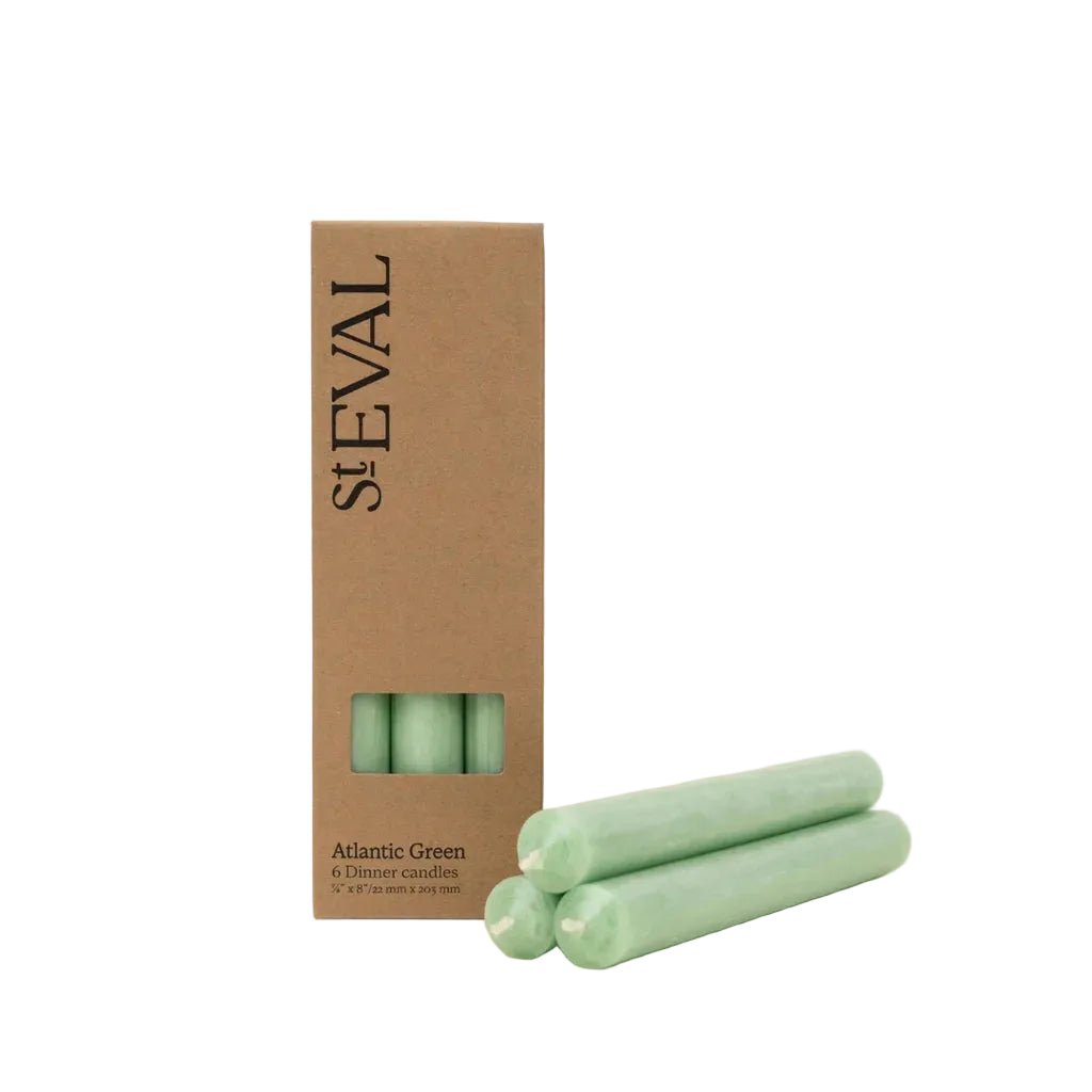 Dinner Candles, Pack of 6, Atlantic Green - Angela Reed -