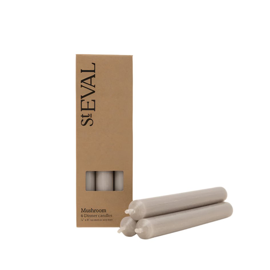 Dinner Candles, Pack of 6, Mushroom