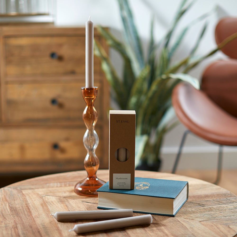 Dinner Candles, Pack of 6, Mushroom