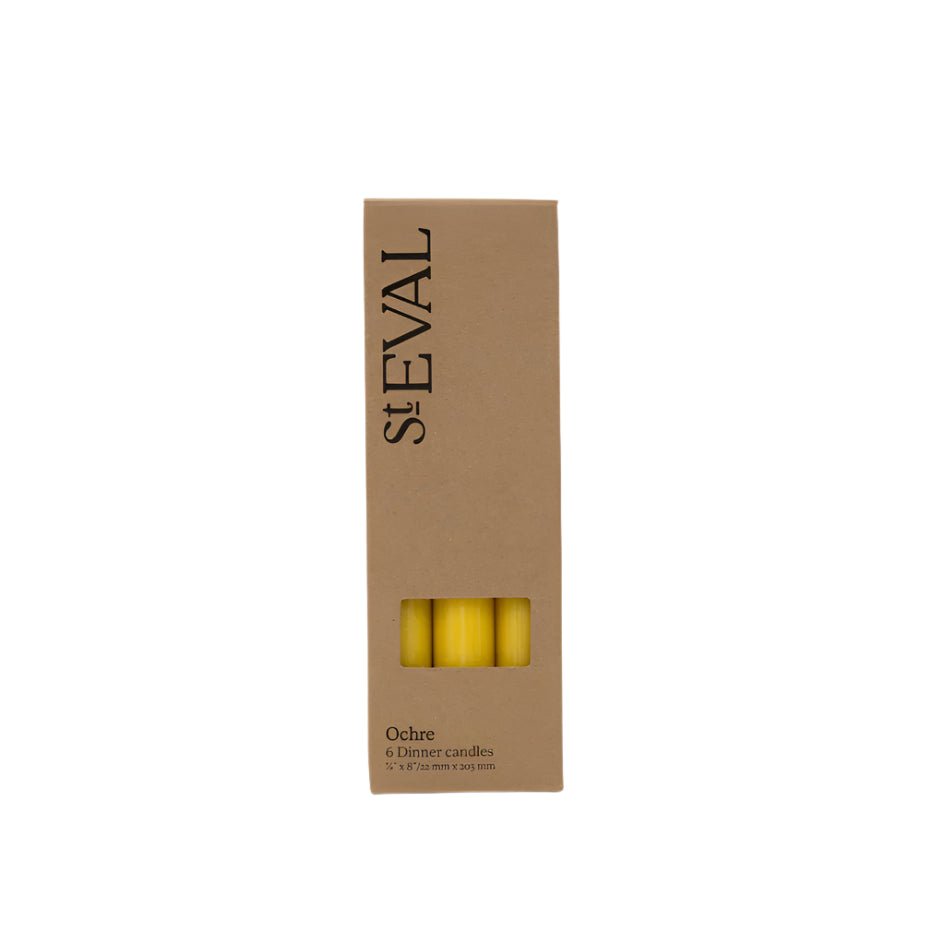 Dinner Candles, Pack of 6, Ochre
