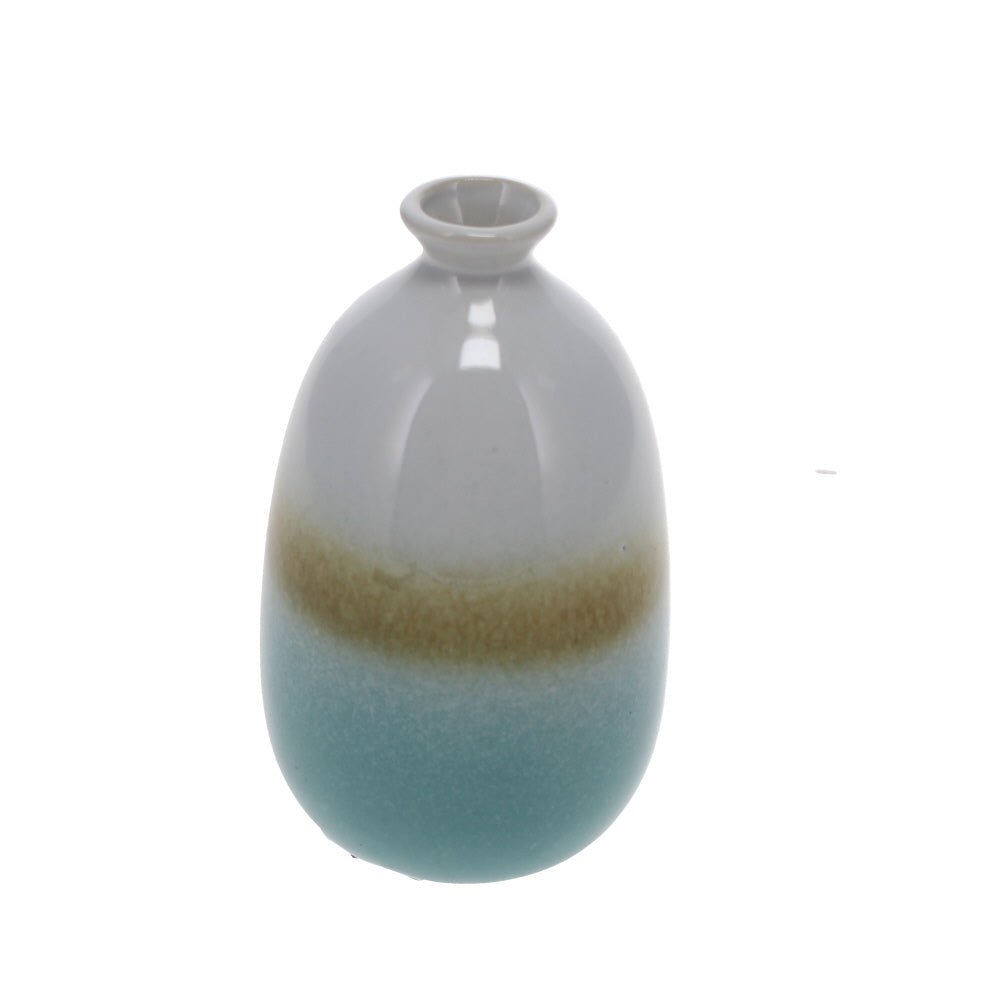 Dip Glazed Ombre Turquoise Vase