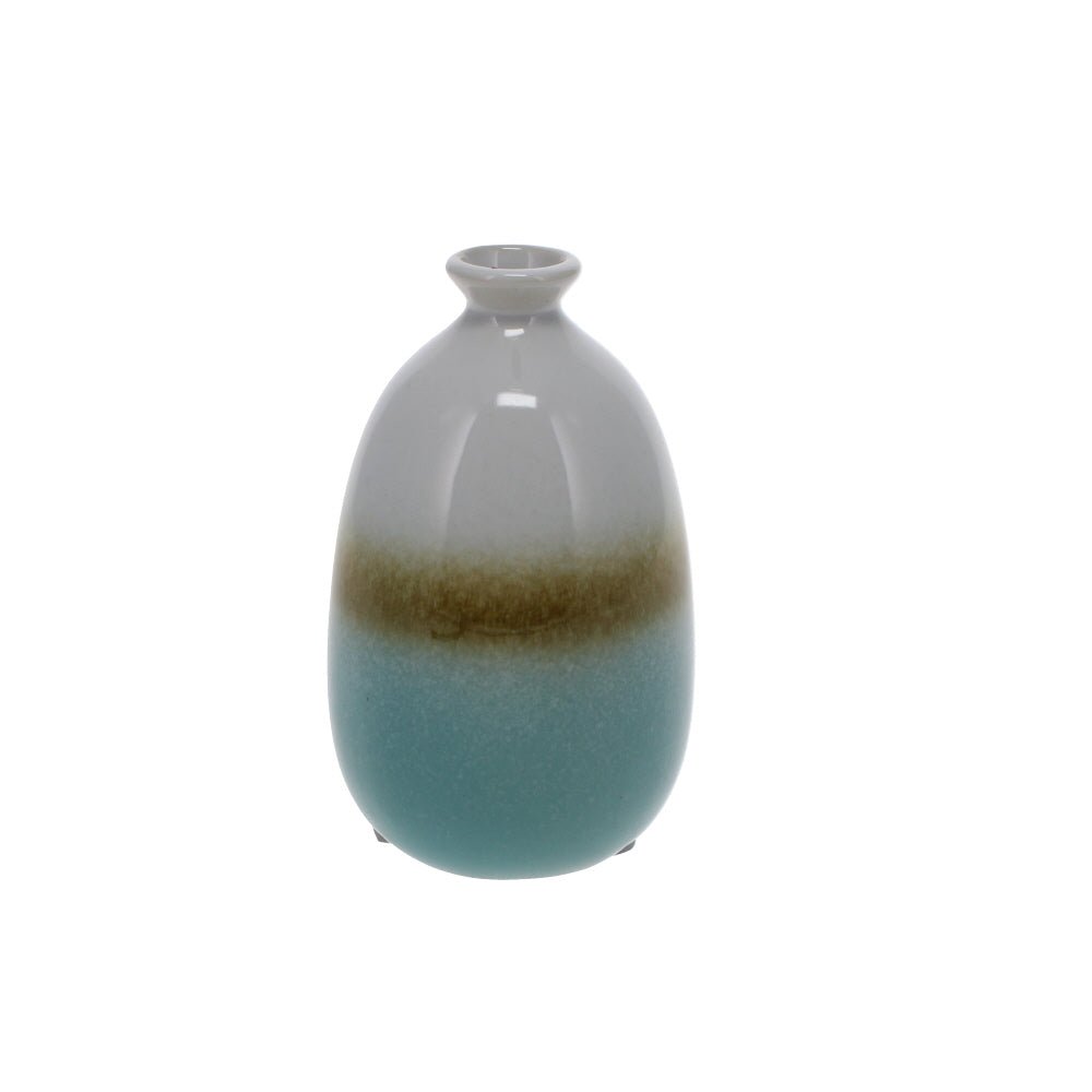 Dip Glazed Ombre Turquoise Vase