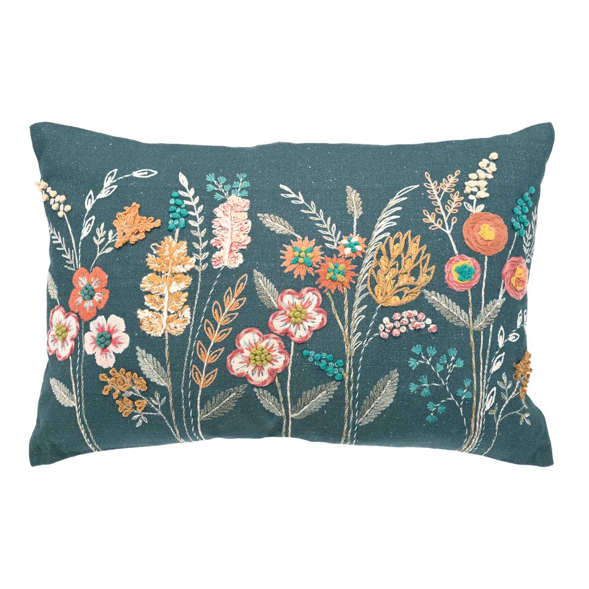 Embroidered Midnight Garden Cushion
