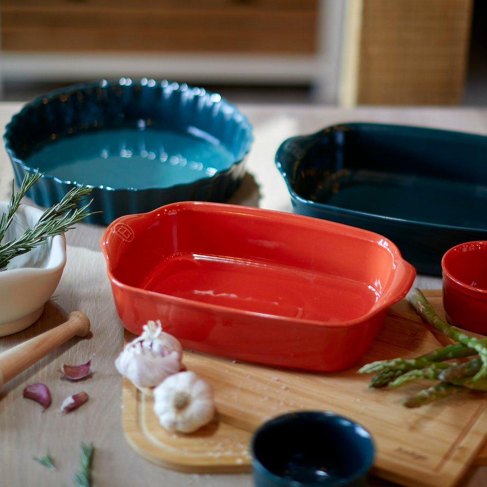 Emile Henry Medium Rectangular Oven Dish Clay,Cedar Green,Toscane