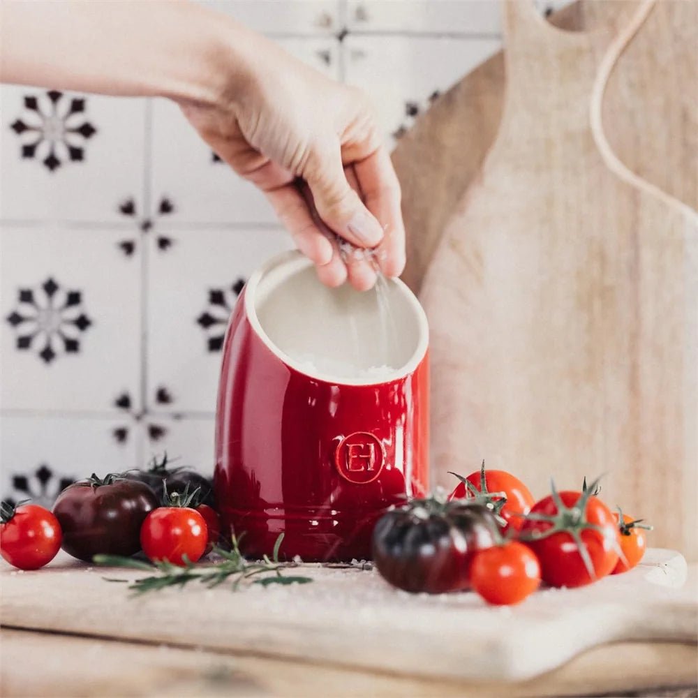 Emile Henry Salt Pig Clay,Burgundy,Black Truffle