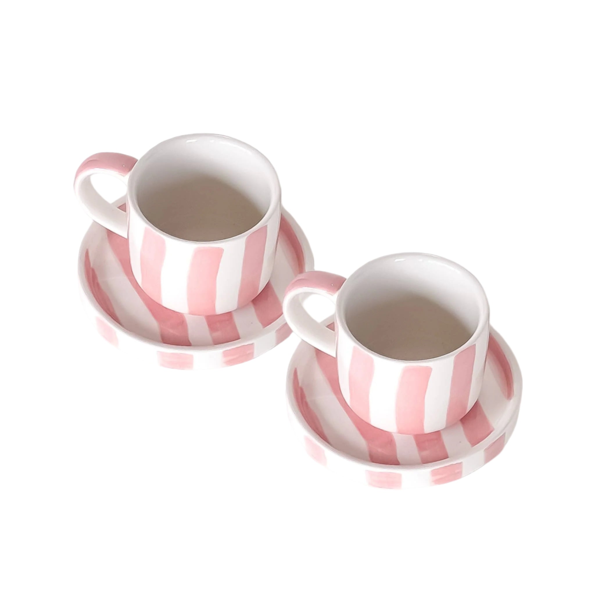 Espresso Striped Cups, Incanto Rose