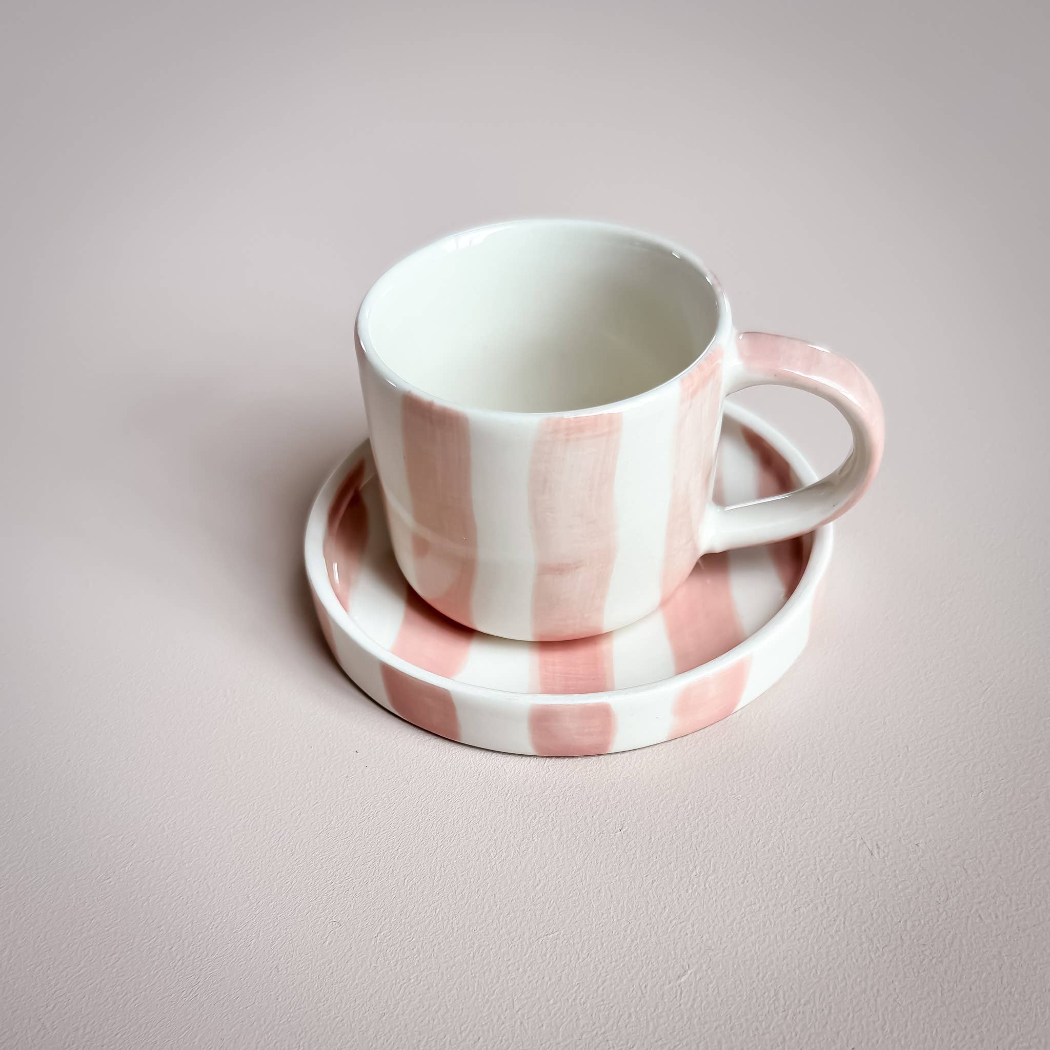 Espresso Striped Cups, Incanto Rose
