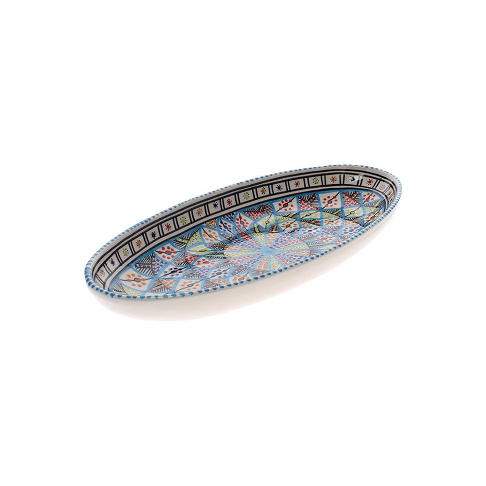 Extra Large Hand Made Oval Dish, Rainbow