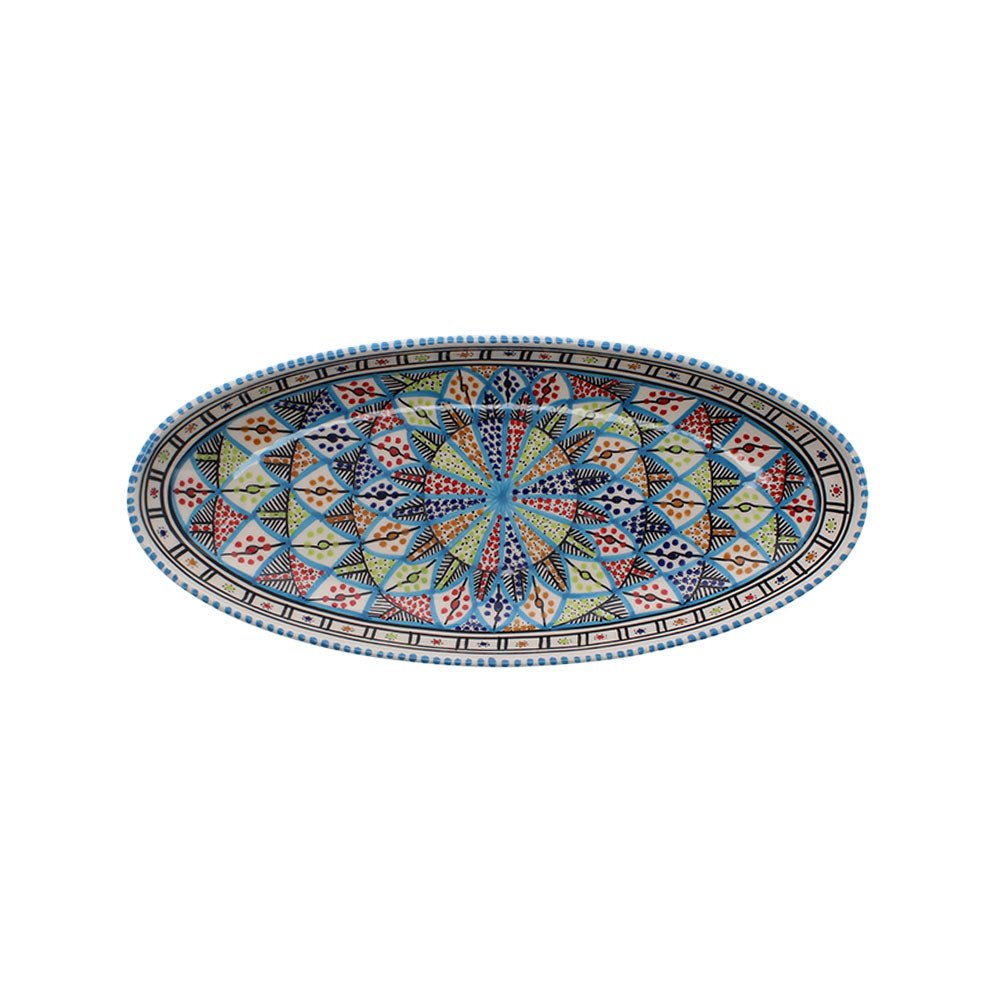 Extra Large Hand Made Oval Dish, Rainbow