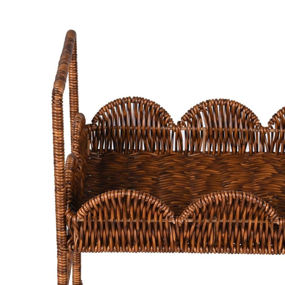 Faux Rattan Tiered Shelves