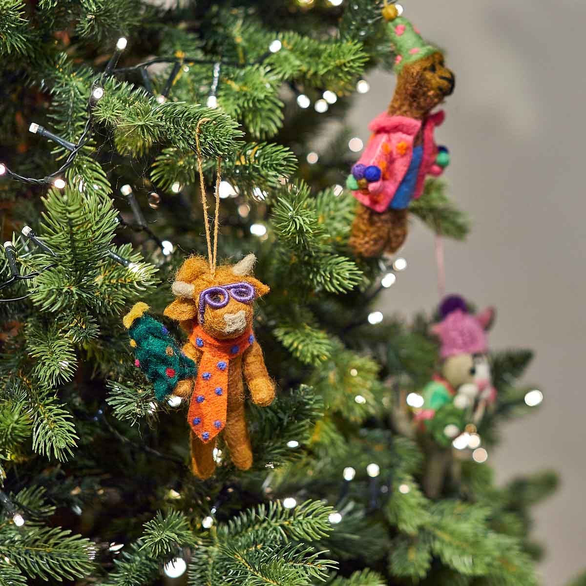 Felt Curtis Christmas Cow