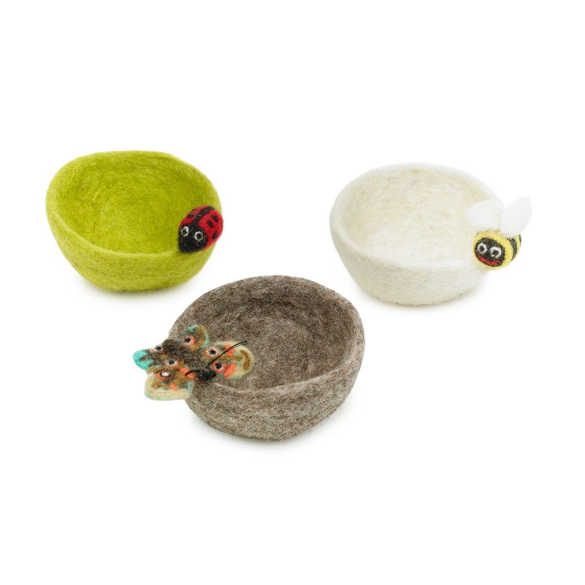 Felt Garden Bugs Trinket Dish Bee,Ladybird,Butterfly