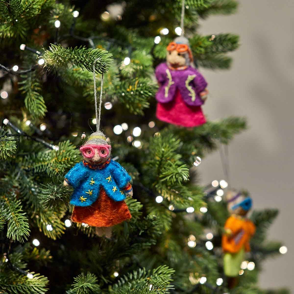 Felt Groovy Granny, Orange and Blue