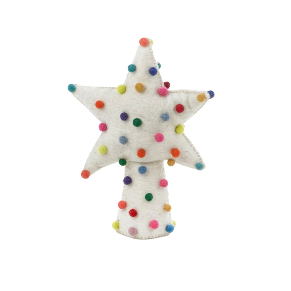 Felt Pompom Star Christmas Tree Topper