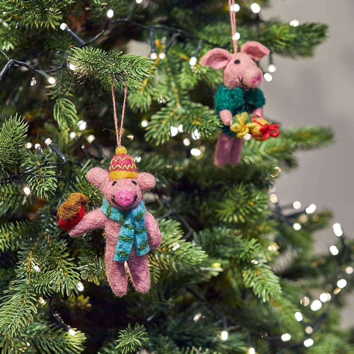 Felt Porky the Christmas Pig