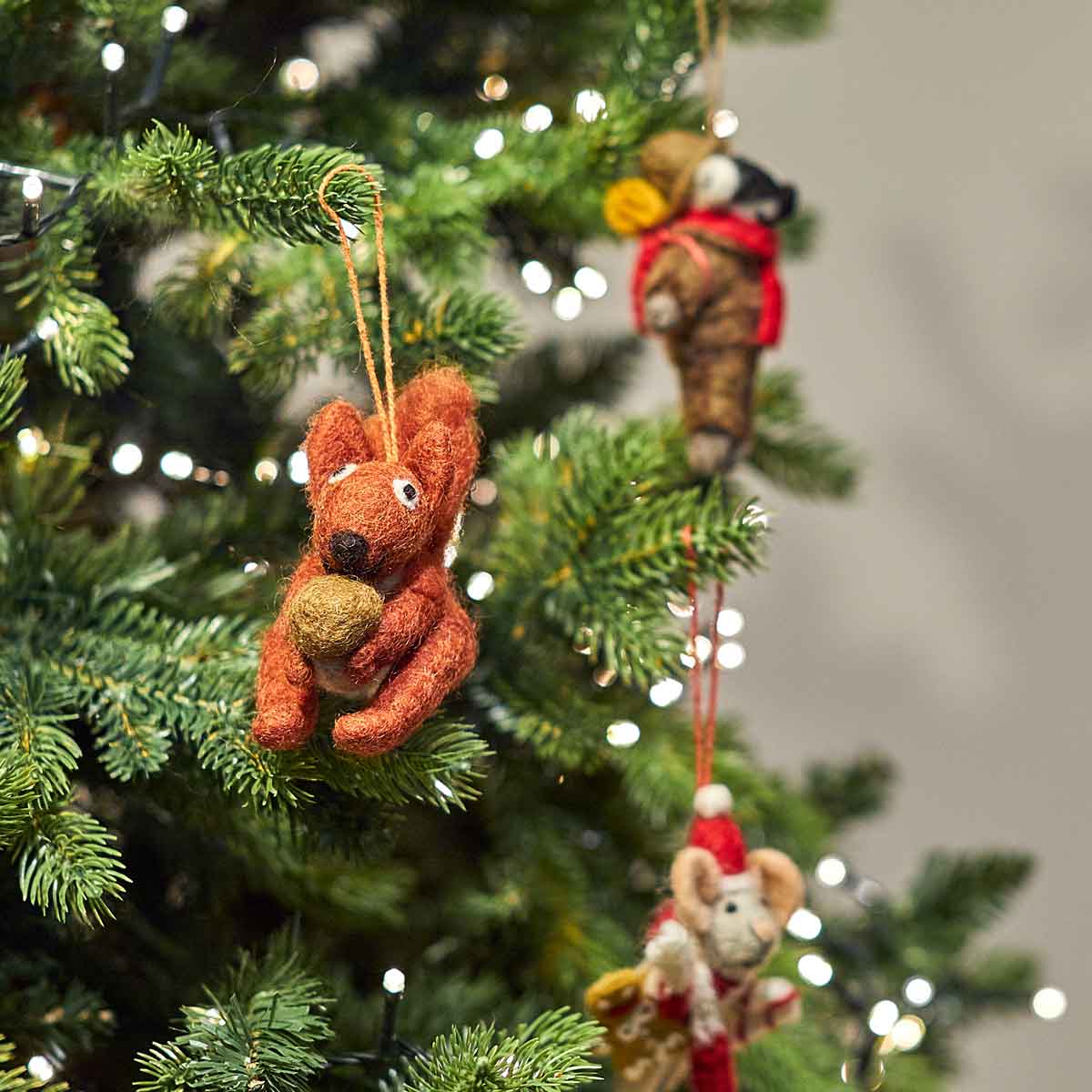 Felt Red Bushy Squirrel