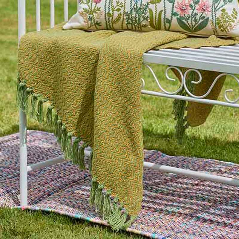 Festival Recycled Throw Blue & Green,Blue & Pink,Green & Yellow,Pink & Orange