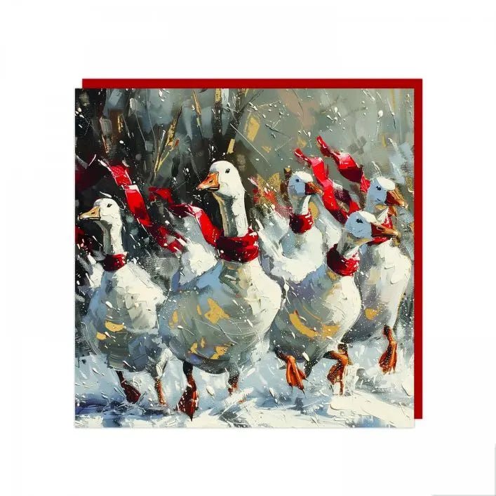 Festive Geese, Pack of 6 Charity Christmas Cards
