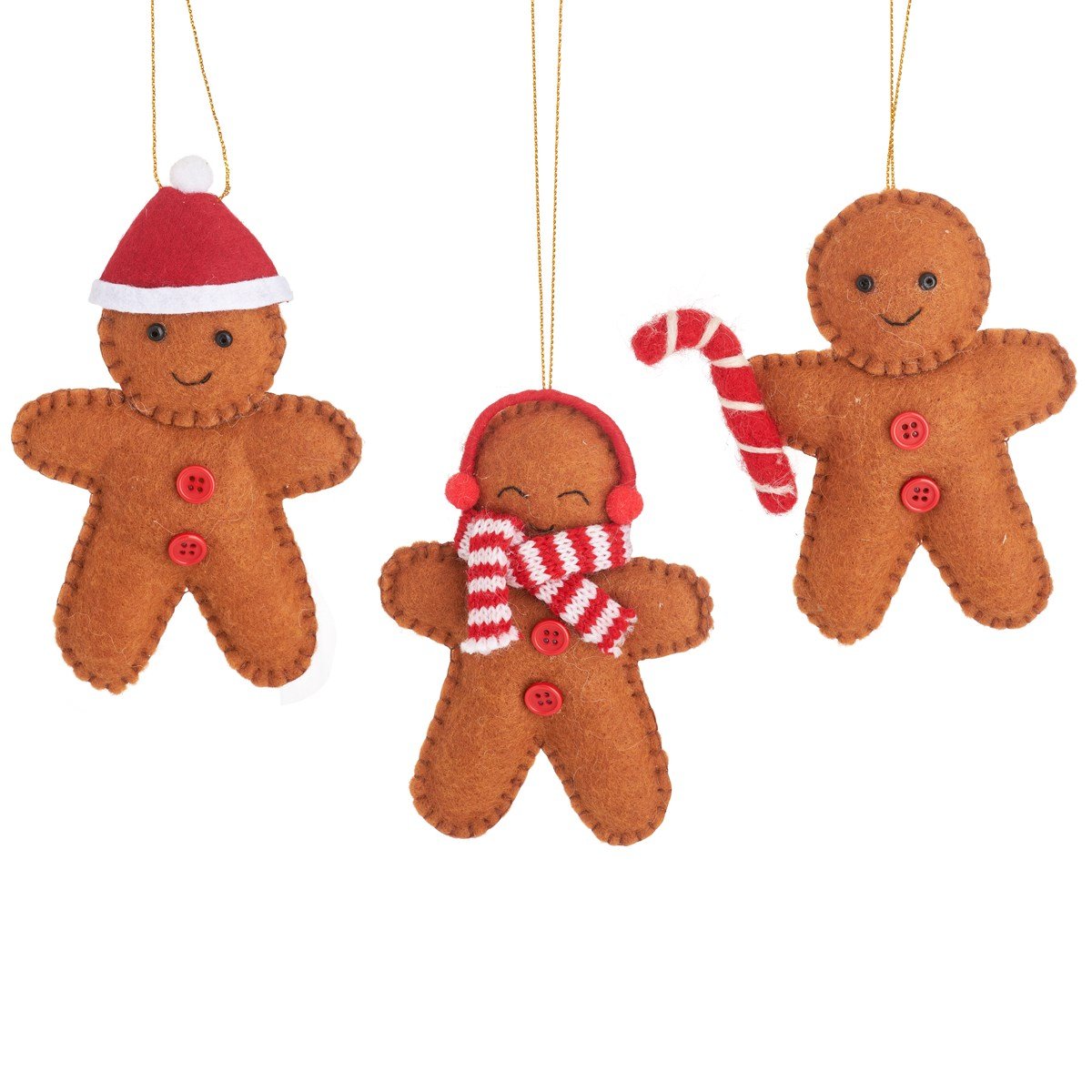 Festive Gingerbread Hanging Decoration, Assorted